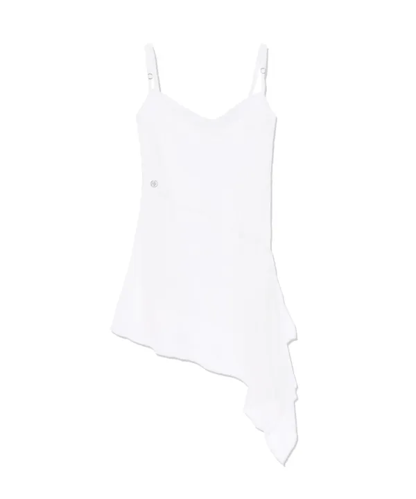 Drape Unbalance Mini Dress [White]