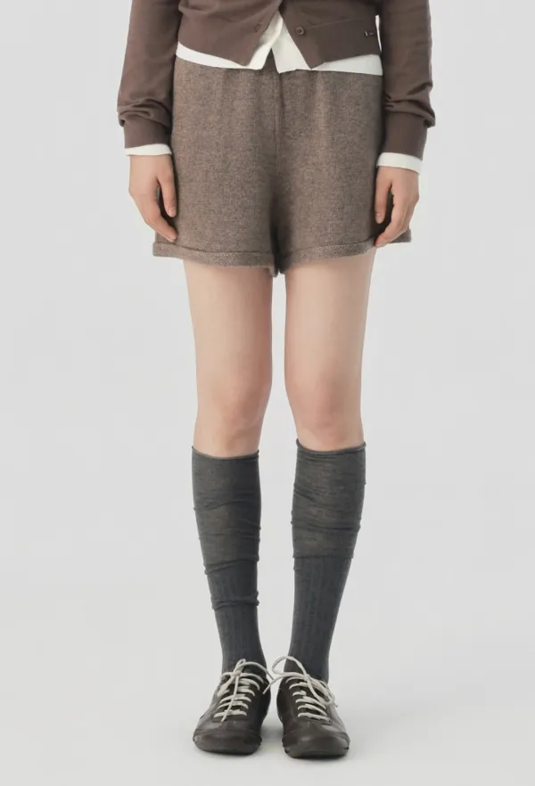 [9/23 순차 출고 예정] Nelia Wool Knit Shorts (Brown)