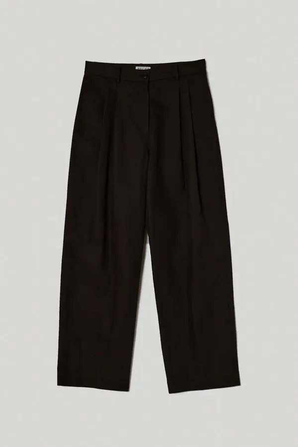 Double pleated pants (Dark Brown)