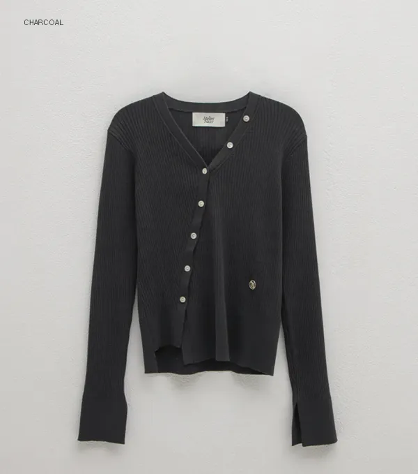 (Z-CD-2130)UNBAL SLIM KNIT CARDIGAN