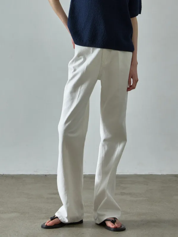부츠컷 데님_clean white