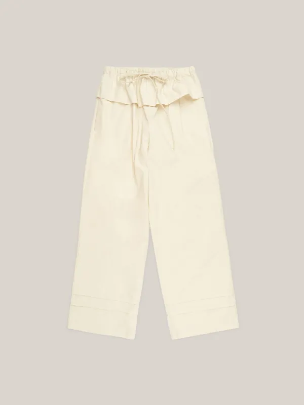 COTTON FRILL PANTS  [ BUTTER ]