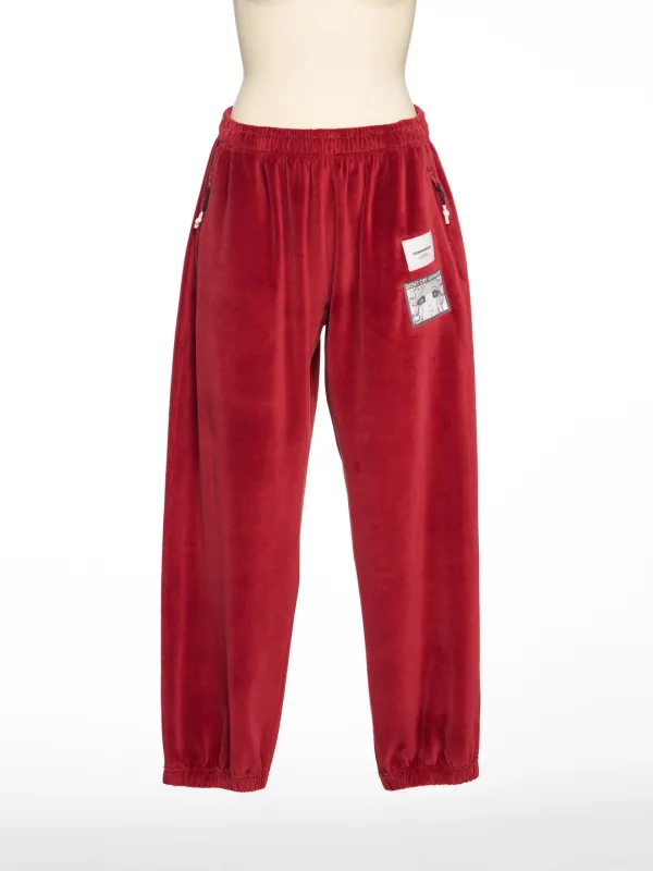 FW26 RED VELOUR SWEAT PANTS