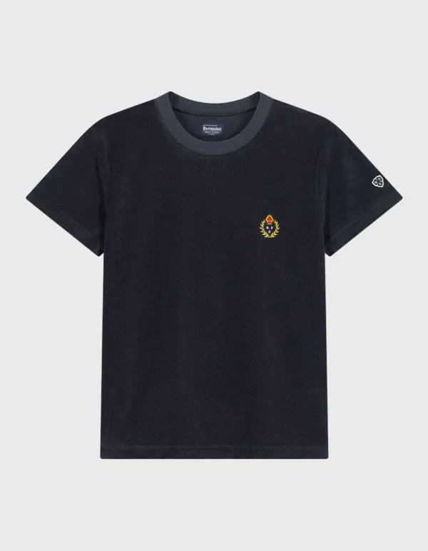 CREST TOWEL HALF-SLEEVE (W) / Black