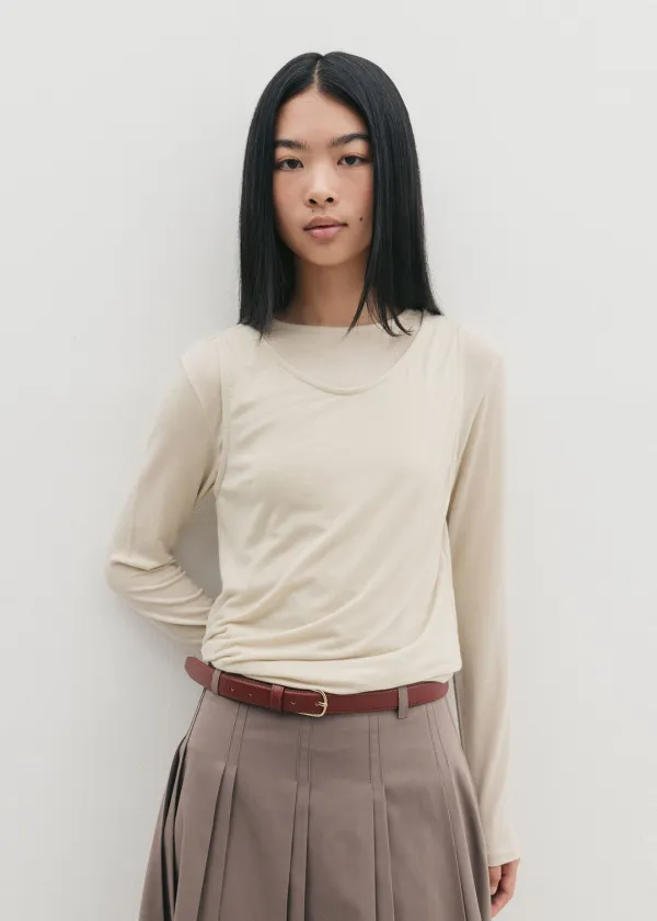 Layered Long Sleeve Top(Beige)