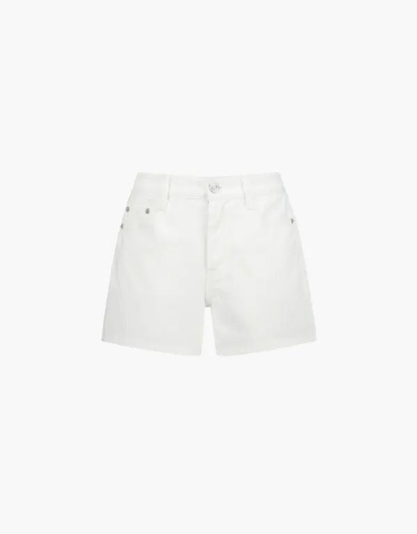 basic denim shorts - white