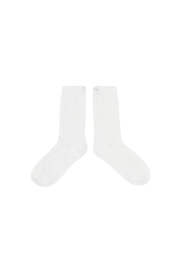 Piv\'vee Pointelle Socks (cloud white)