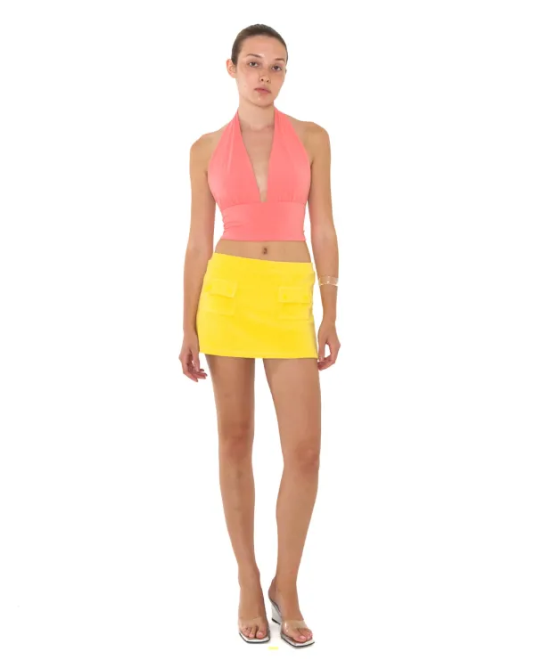 REVERSIBLE TERRY MINI SKIRT, YELLOW