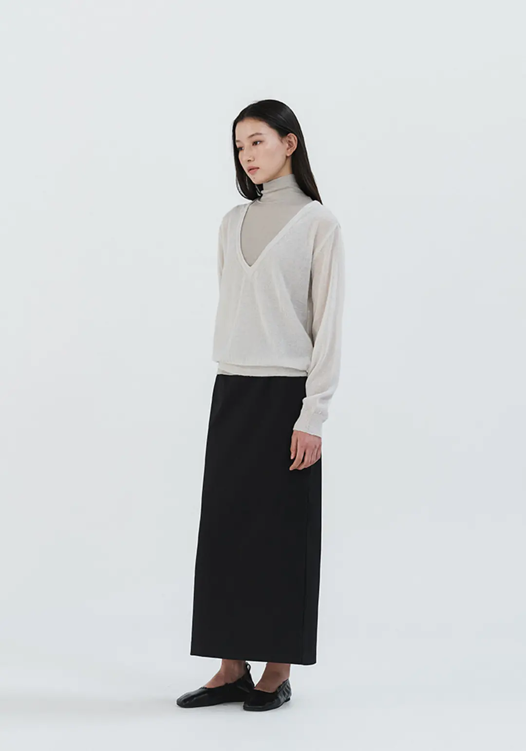 이브세이지 Mohair deep V Knit (Light grey) 상품 이미지 2