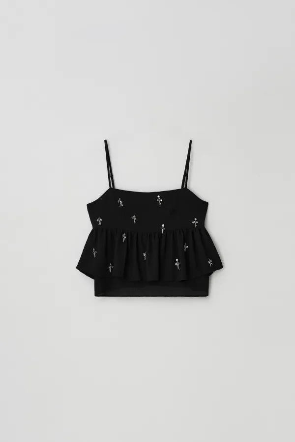 Layered Embellished Top (black)
