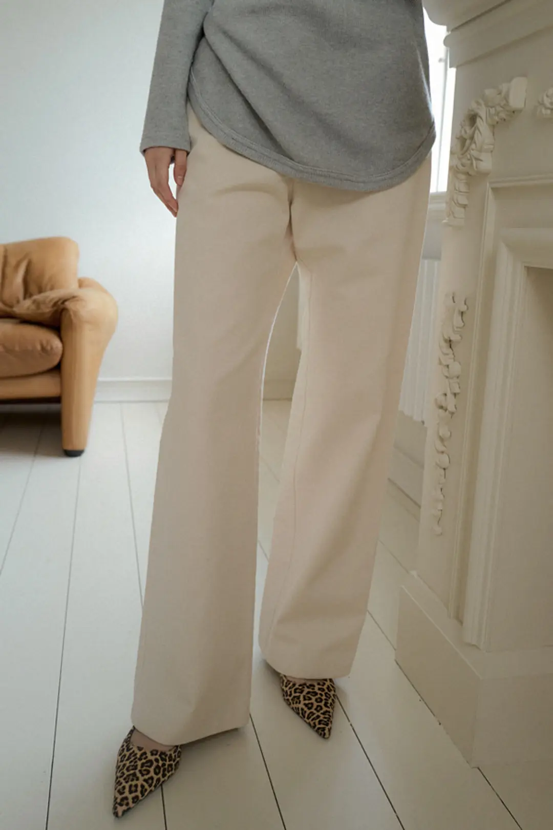 오버듀플레어 COTTON STRAIGHT PANTS_ECRU 상품 이미지 2