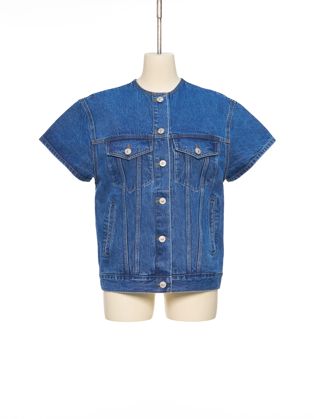 푸쉬버튼 SS26 BLUE SHORT SLEEVE DENIM JACKET 상품 이미지 1