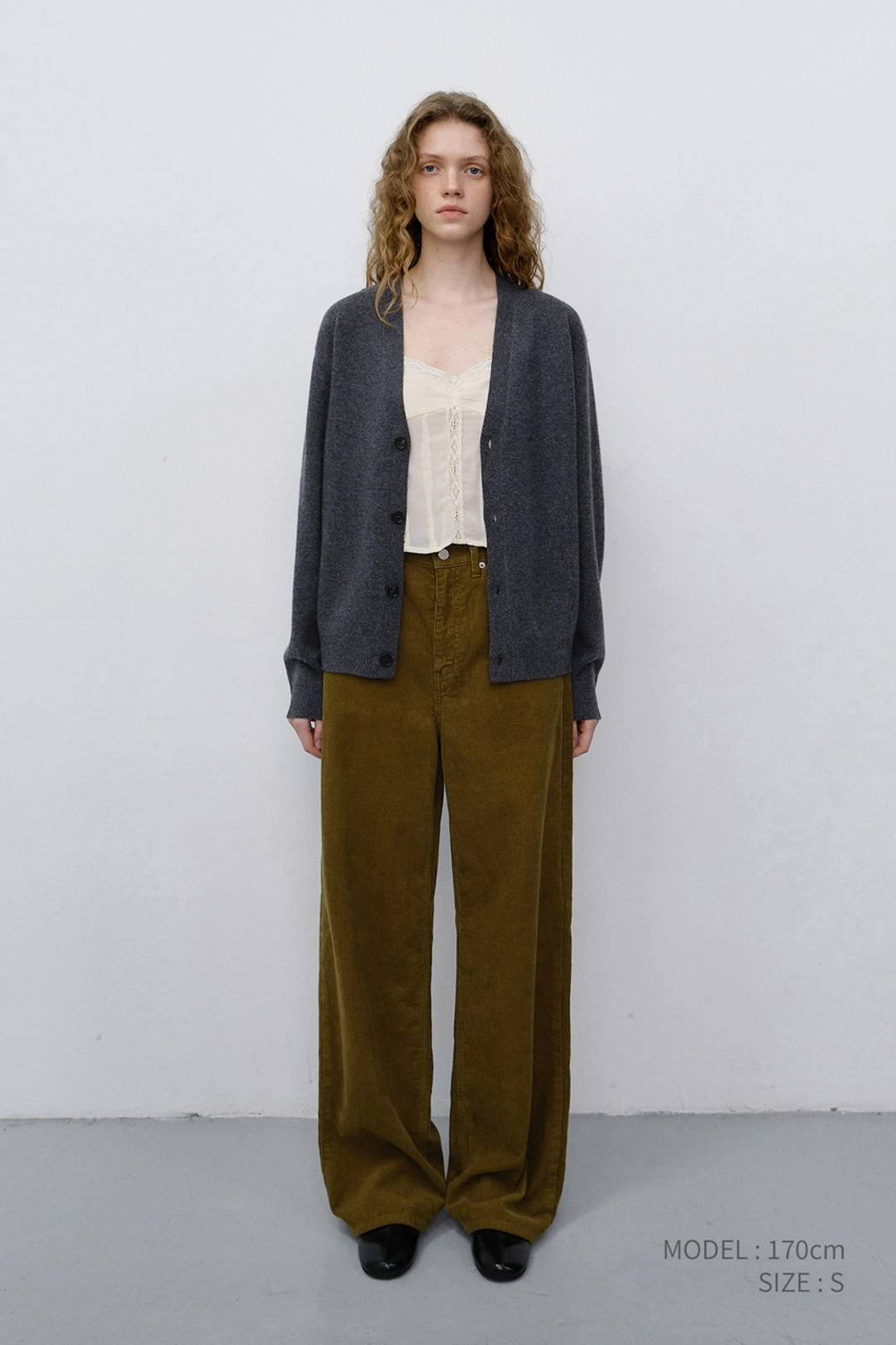 던스트 UNISEX V-NECK CARDIGAN MELANGE GREY_UDSW6C103G2 상품 이미지 1