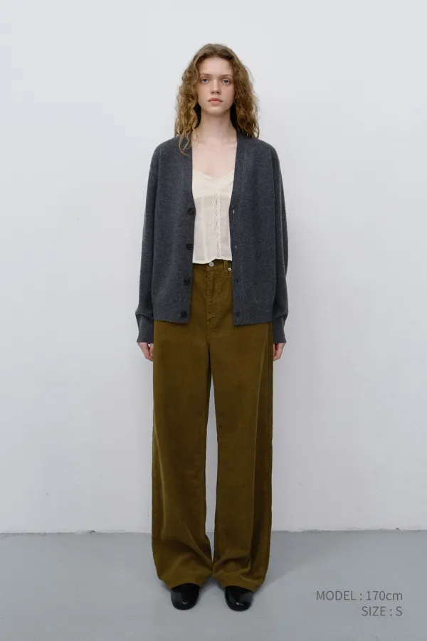 UNISEX V-NECK CARDIGAN MELANGE GREY_UDSW6C103G2