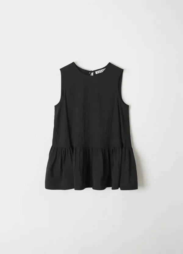 Fluid Flare Sleeveless Top - Black