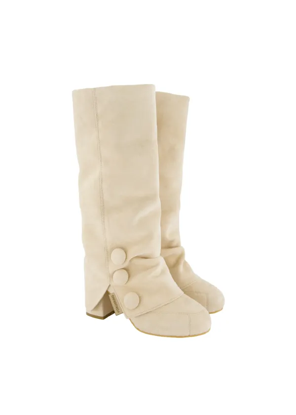 [PRE-ORDER] MOCHA BUTTON BOOTS [BEIGE]