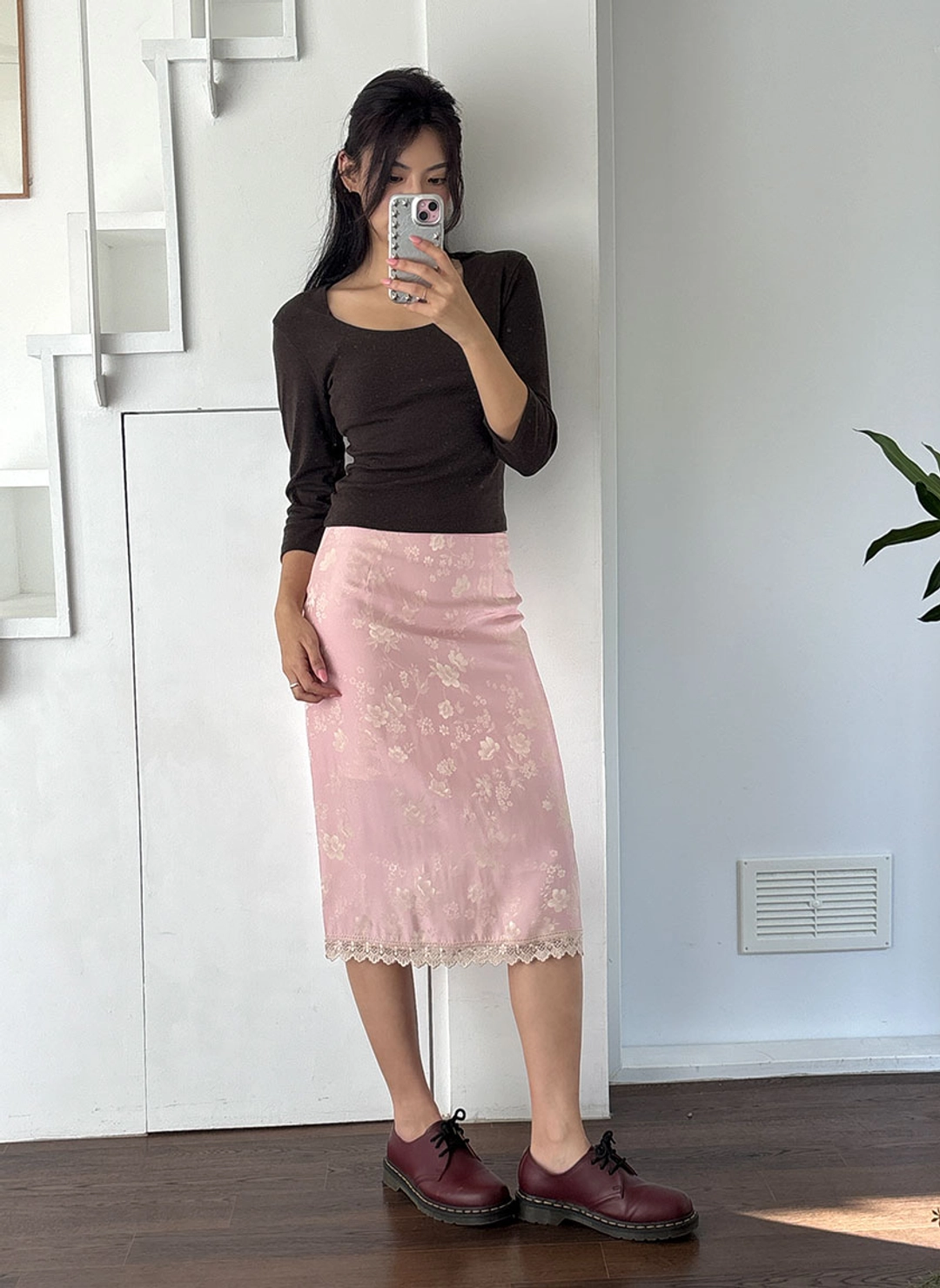 루루서울 Jacquard Sunset Skirt (Pink) 상품 이미지 2