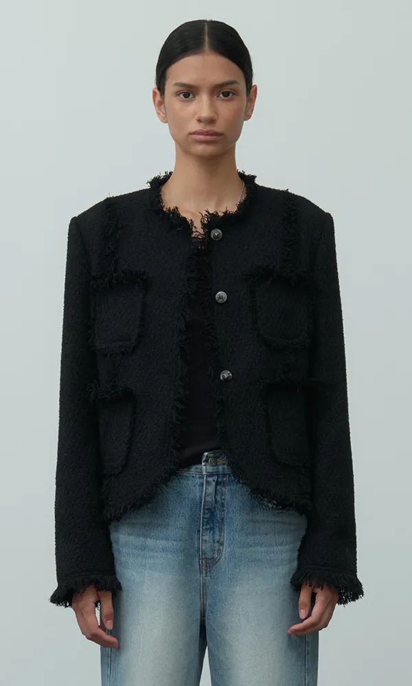 Hairy Tweed Jacket_Black