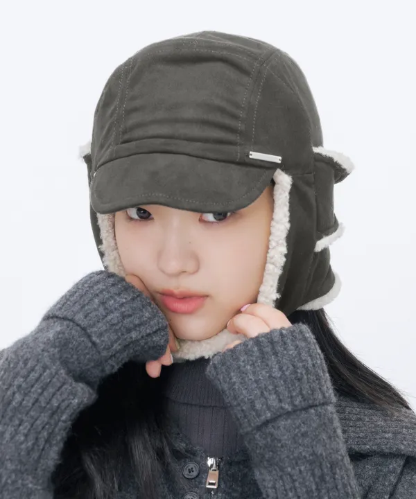 [10월 19일 발매] Button trapper hat CHARCOAL