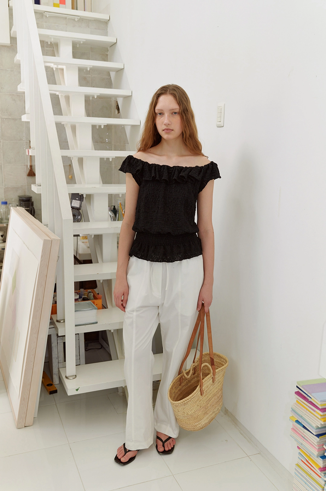 엘오61 Florence Lace Top in Black 상품 이미지 2
