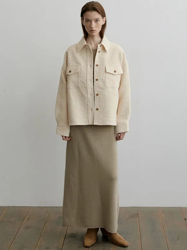 WOOL BOUCLE SHIRTS-JK_CREAM