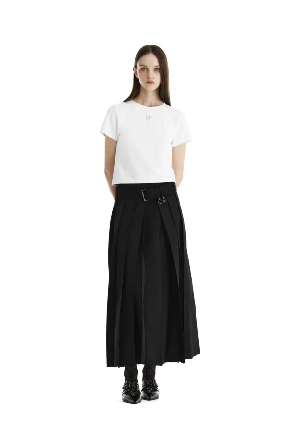 Piercing Slim-Fit T-Shirt [ White ]