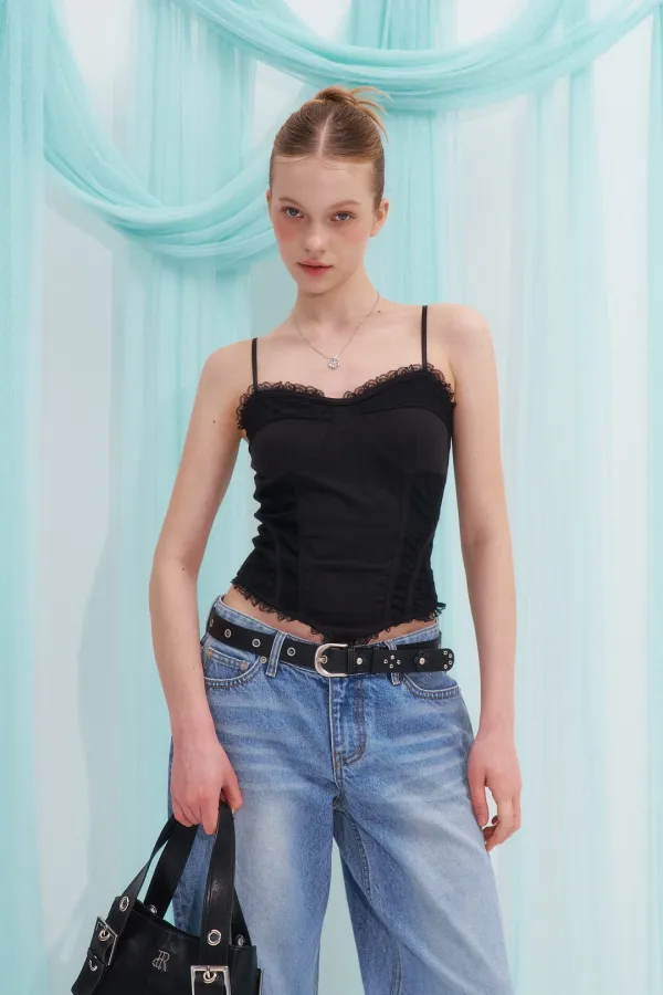 LACE LINE TOP (BK)