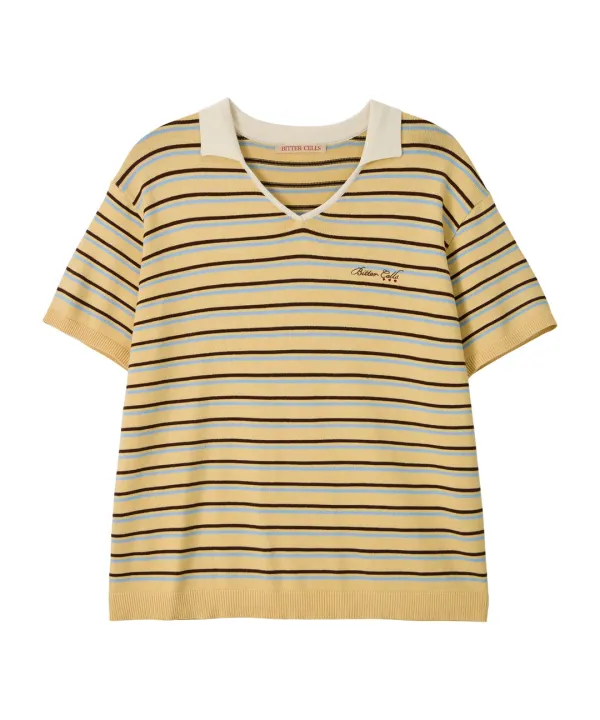 Millie Stripe Collar Knit-Butter