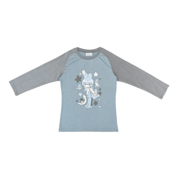 JITO WORLD x JICHOI x KAE TANAKA RAGLAN T-SHIRT (JITO / BABY BLUE / LIGHT GREY)