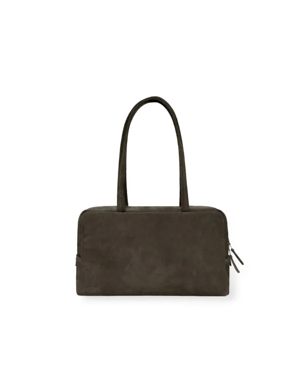 Suede Square Bag, Charcoal