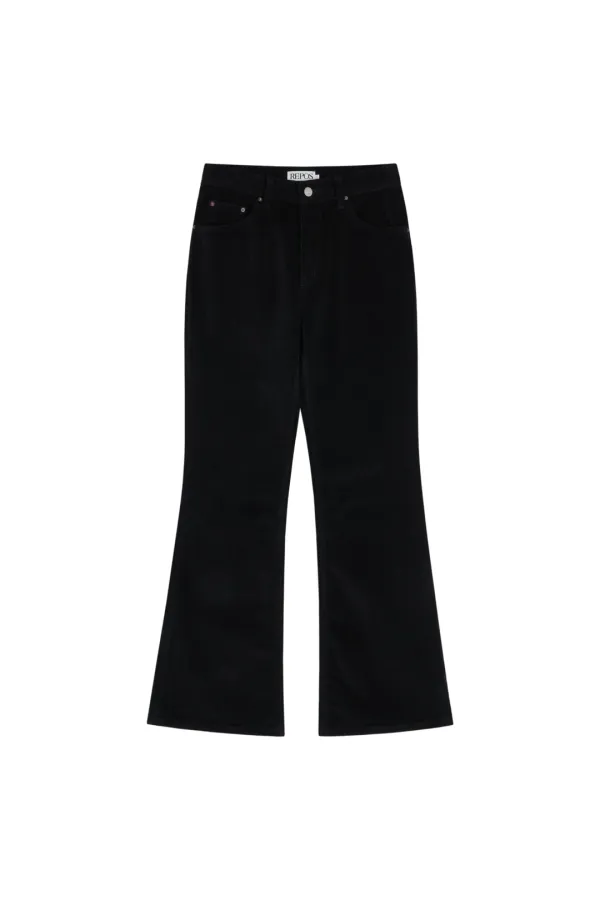 CORDUROY BOOTS CUT PANTS (BLACK)