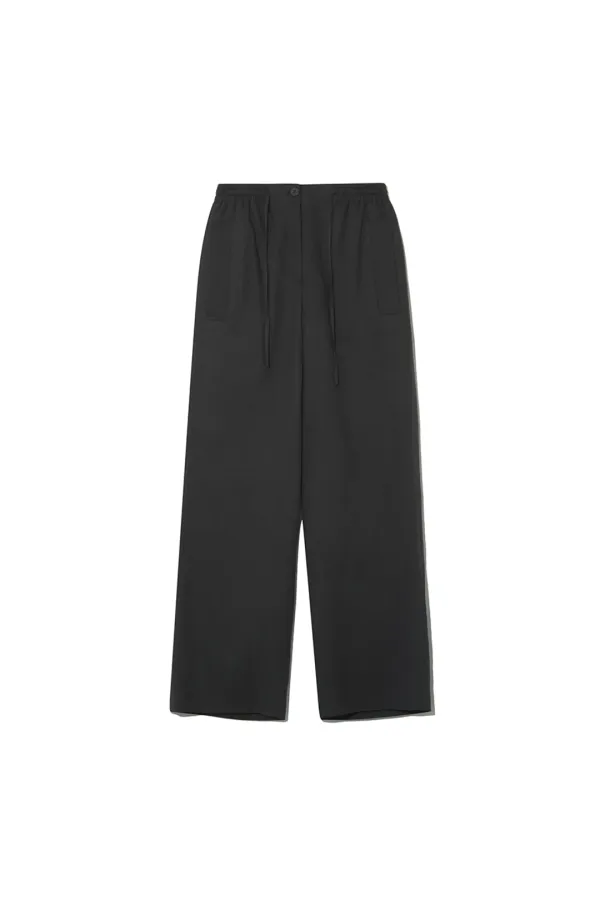 SILKY DRAWSTRING PANTS [GREY]