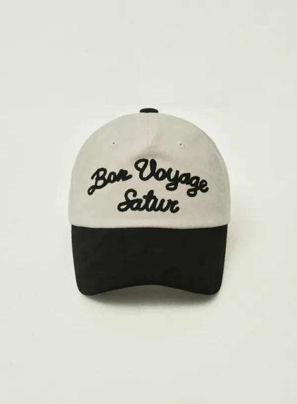 Bon Voyage Contrast 5 Panel Ball Cap - Cream