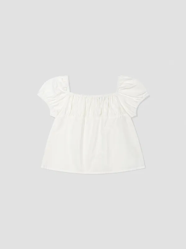 Shirring Cotton Top_Off White