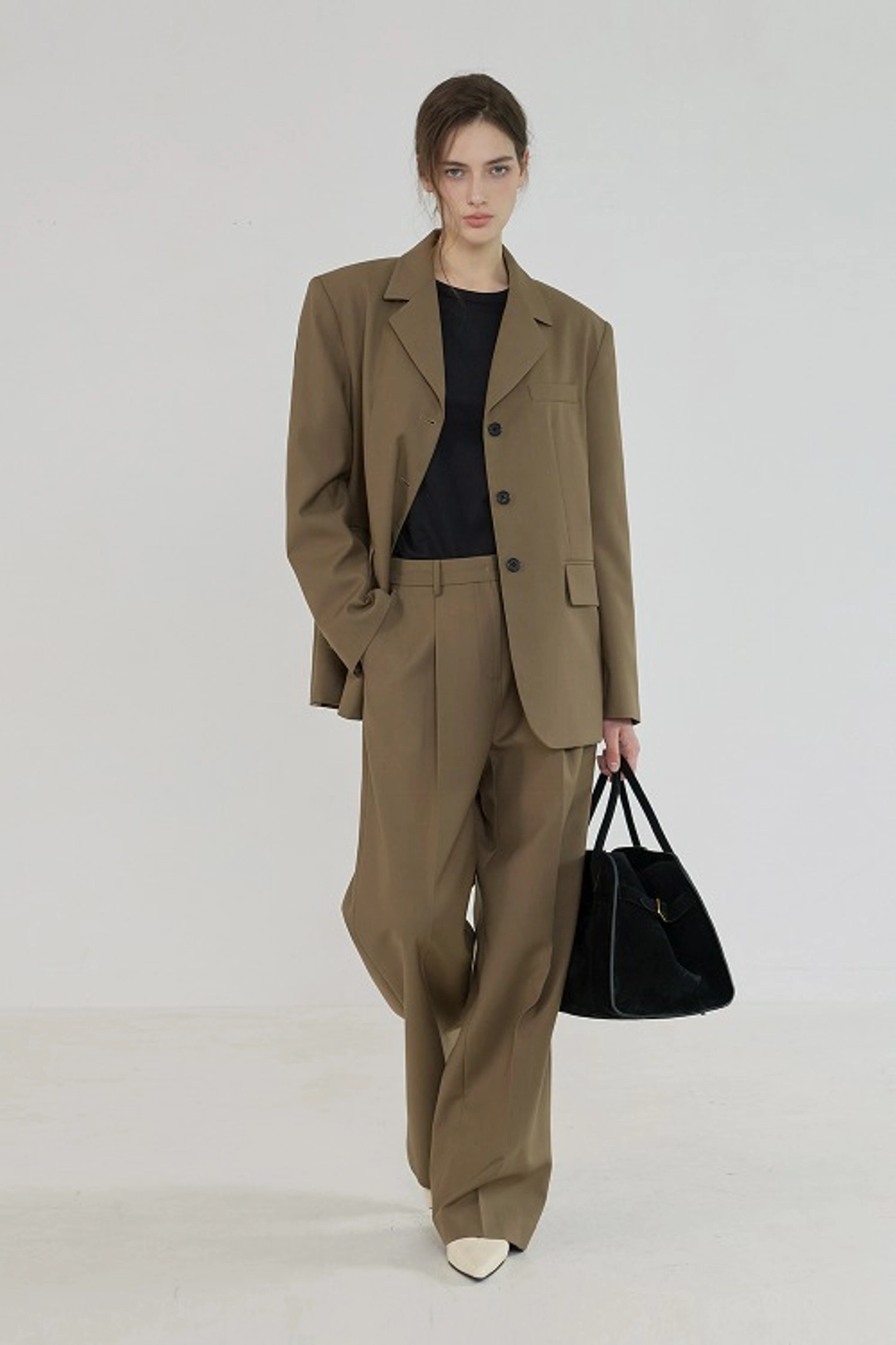 퀸스래빗 Low Rise Wide-Tuck Set Slacks 상품 이미지 2