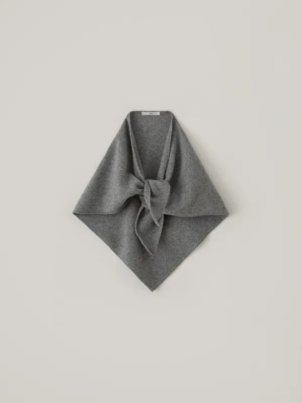 [Cashmere] Triangle Knit Scarf - Gray
