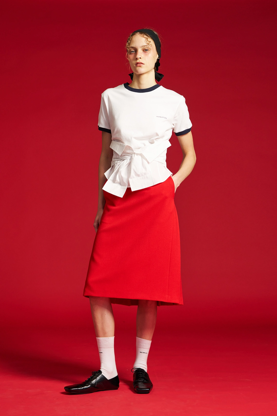 푸쉬버튼 SS26 WHITE SHIRT COMBINATION T-SHIRT 상품 이미지 2