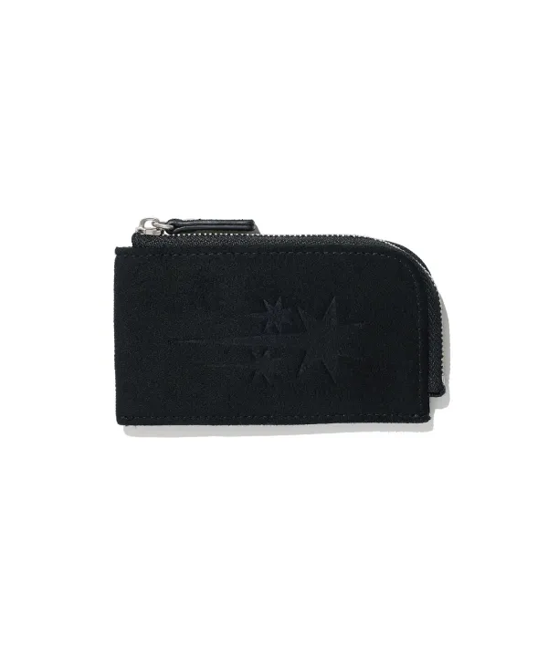 3star zip suede card wallet[black]