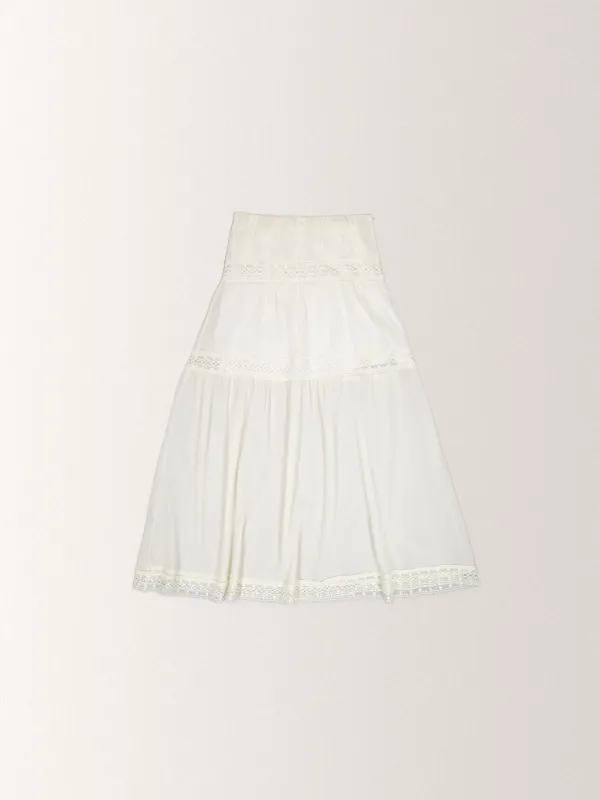 VINTAGE VACANCE LONG SKIRT [ CREAM ]
