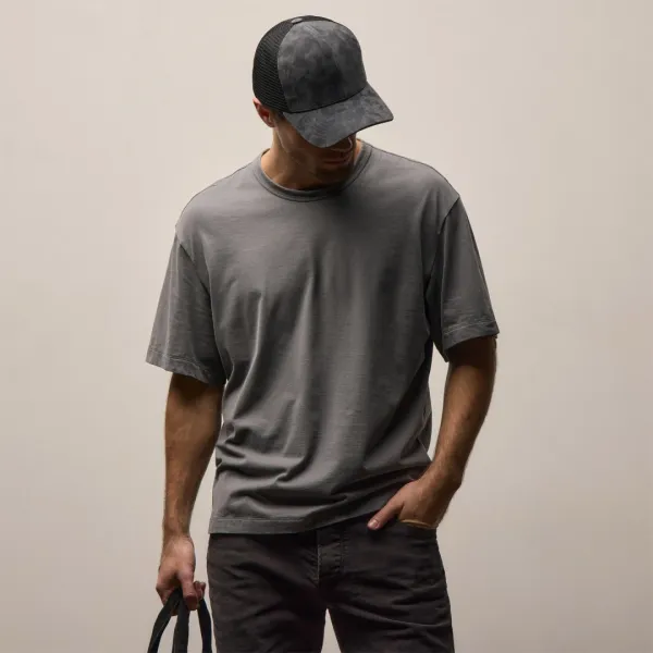 Heavy Luxe Jersey Oversized Crew - Cavalry