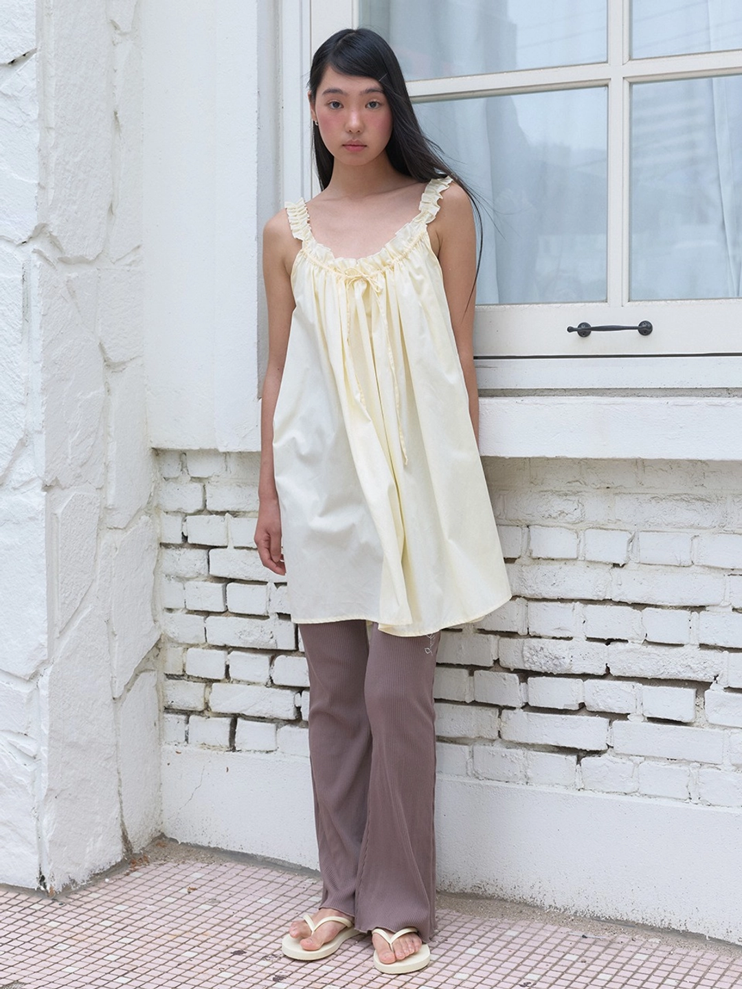 마가린핑거스 STRING SHIRRING ONE-PIECE (LIGHT YELLOW) 상품 이미지 2
