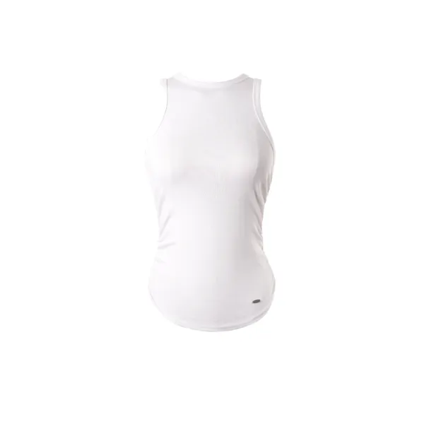 Soft Slim Halter Neck Sleeveless Top [White]
