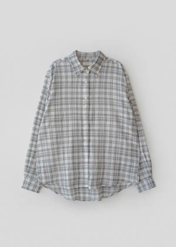 Boho check shirt (blue)