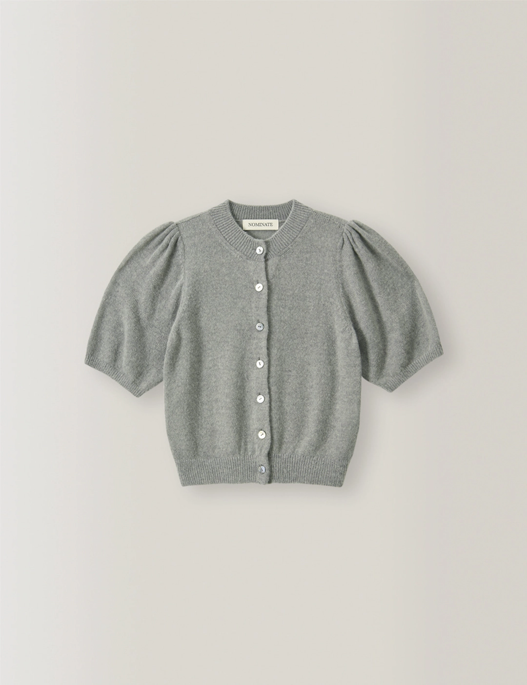 노미나떼 Dolce Puff Short-Sleeve Cardigan (Gray) 상품 이미지 2