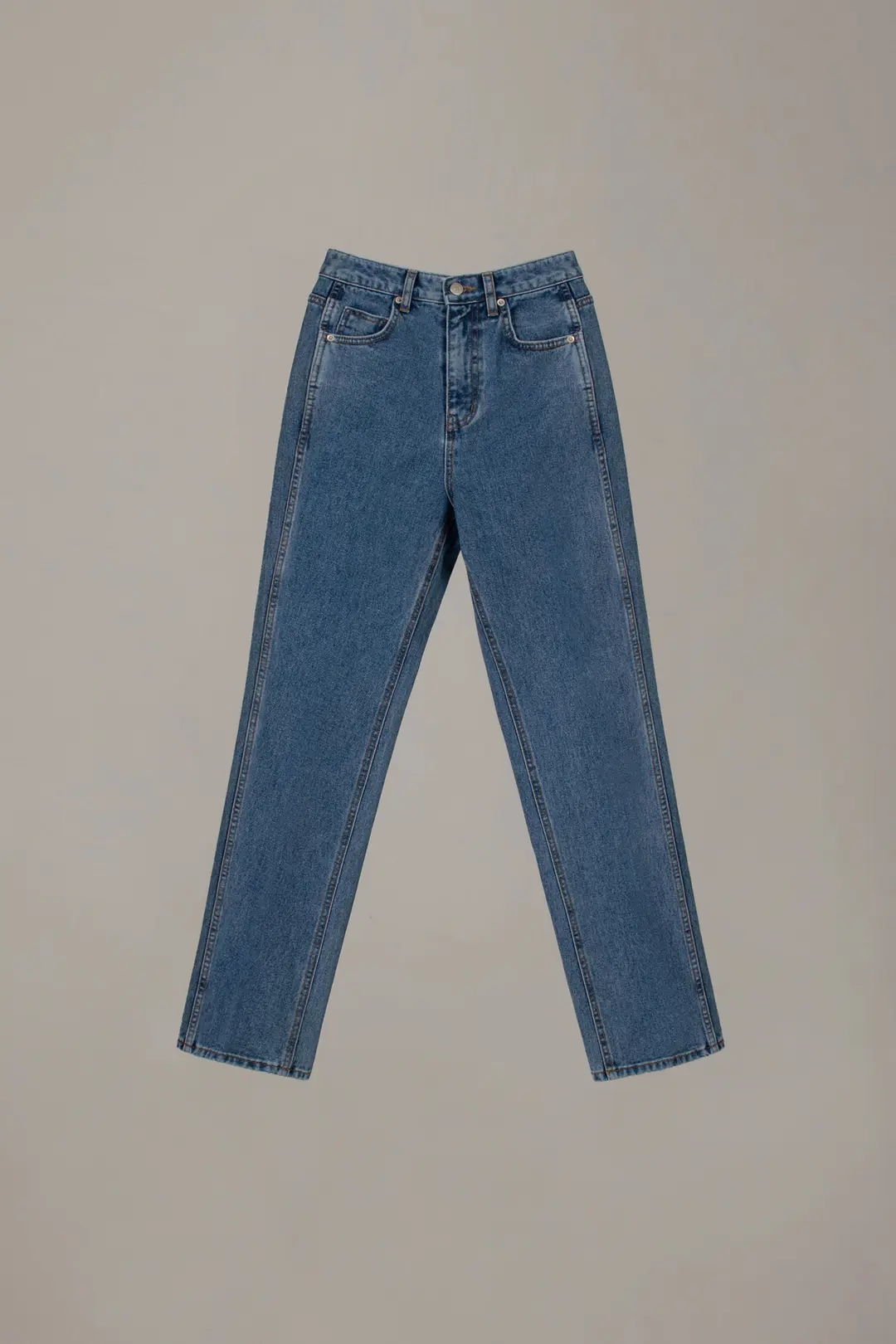 오버듀플레어 CREASE LINE STRAIGHT DENIM_MEDIUM BLUE 상품 이미지 3