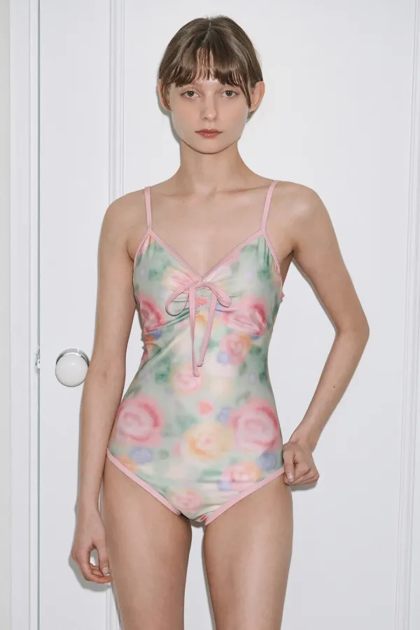 Ribbon Tie Swimsuit (Pink)