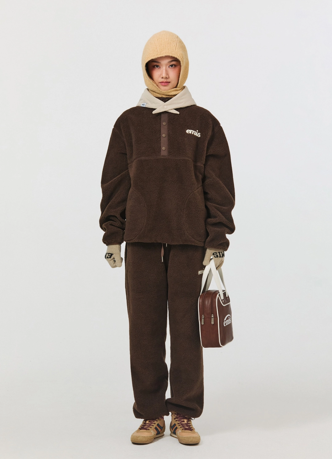 이미스 (W) FLEECE JOGGER PANTS-BROWN 상품 이미지 2