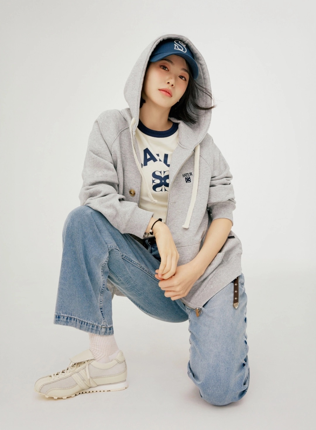 세터 [신예은 Pick] (W) Washed Relaxed Denim Pants - Light Blue 상품 이미지 2