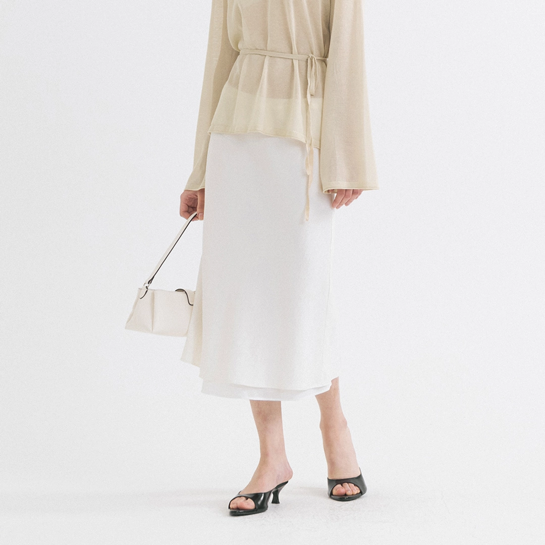 시야쥬 SIST9050 실키 브리즈 밴딩 스커트_White 상품 이미지 2