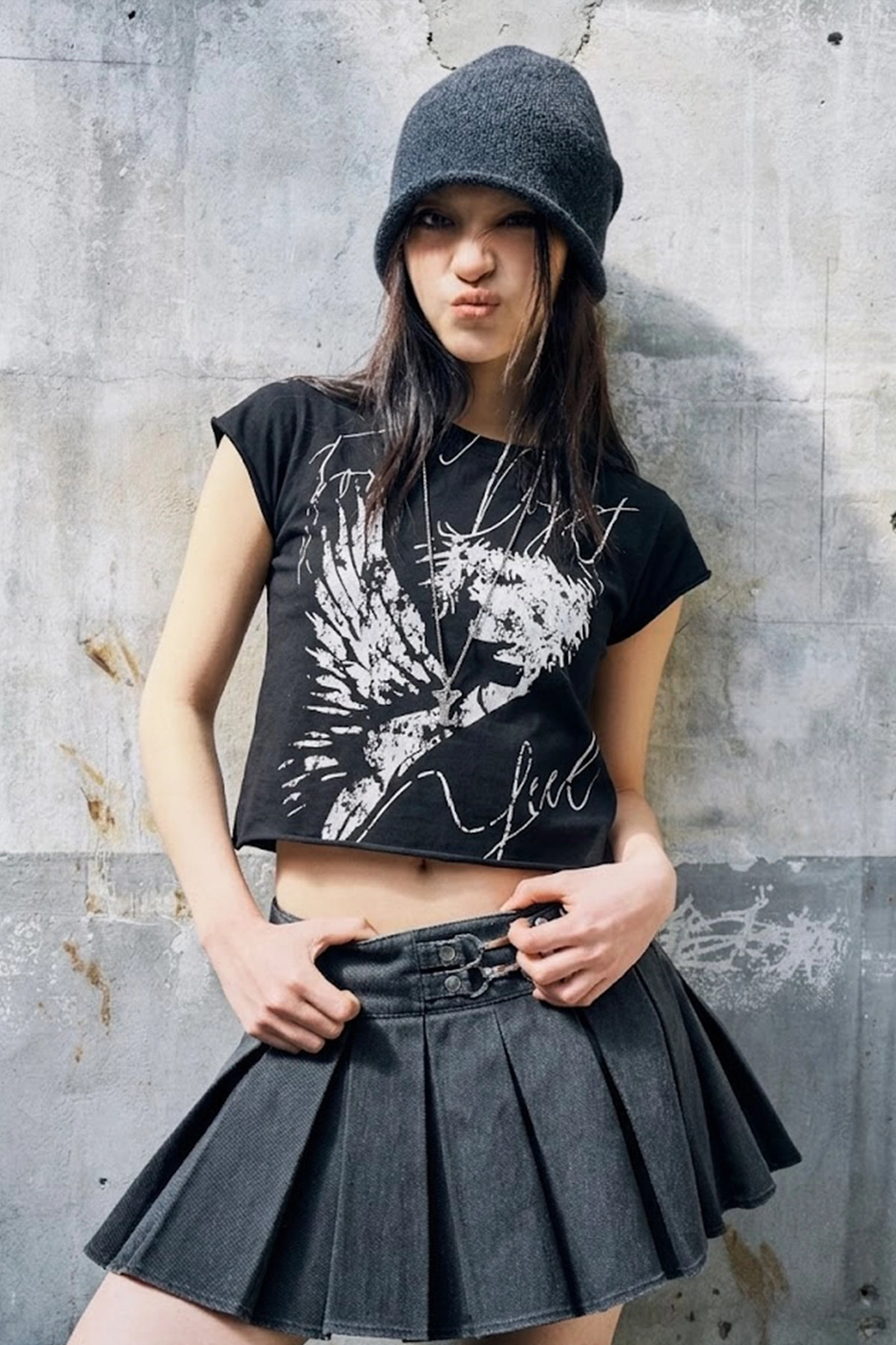 와이이이엘 ROCKSTAR CAP SLEEVE T-SHIRT BLACK 상품 이미지 2